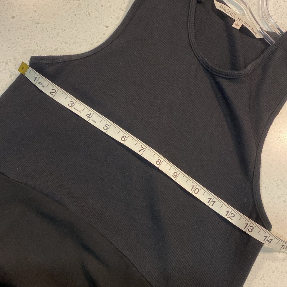 RACHEL ROY black tank maxi dress sheet shirt slits side zipper L - Picture 6 of 6
